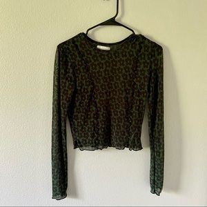 Dark green urban outfitters mesh long sleeve